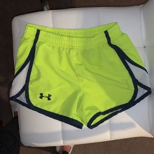 Girls Under Armour Neon Athletic Shorts